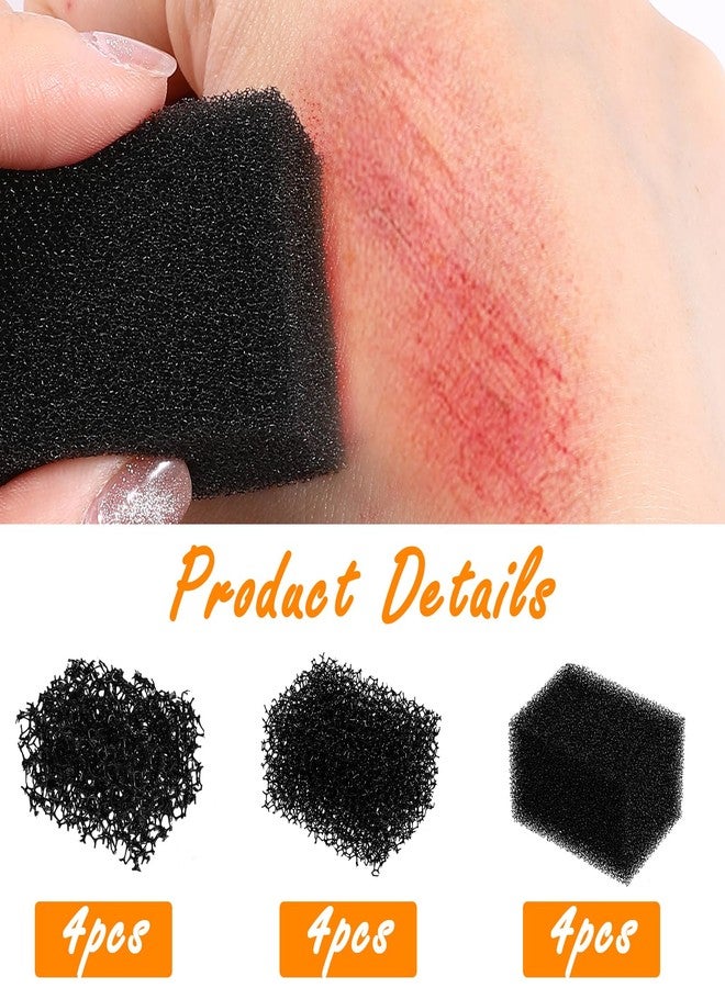 Aysatogc Stipple Sponges, 12Pcs Sfx Makeup Sponges Special Effects Makeup Must Haves Face Make up Tools for Texture Beard Freckle Halloween Make up Cosplay Party Art Shaping Special Effects (Black) - Image 3